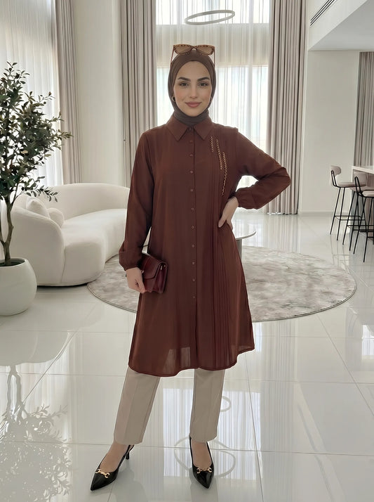 Chemise Longue Armera Perlée