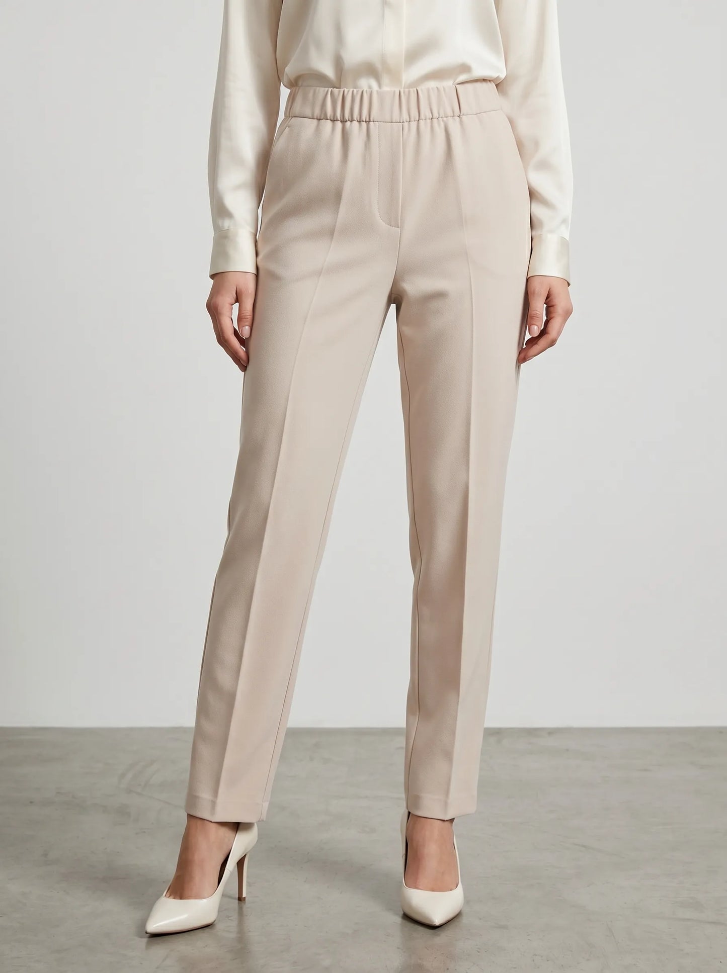 pantalon droit ceinture élastique
