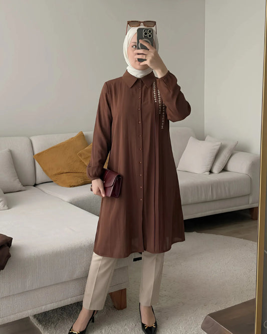 Chemise Longue Armera Perlée