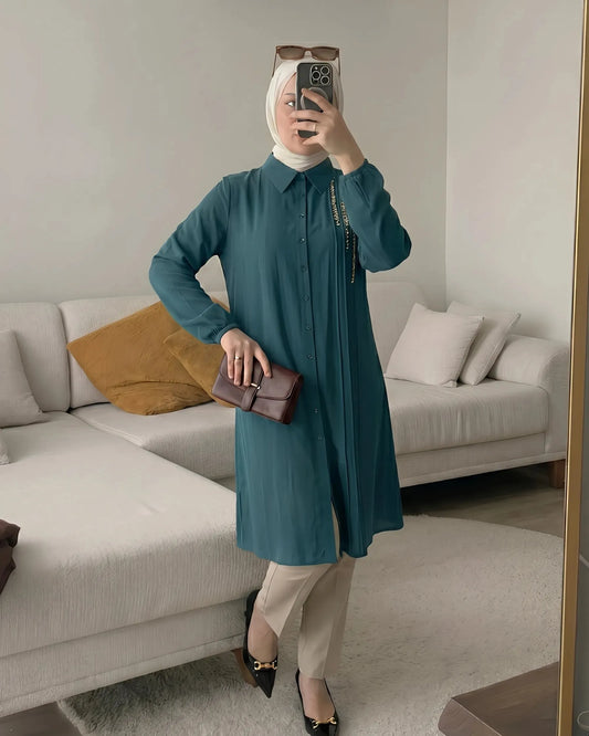 Chemise Longue Armera Perlée
