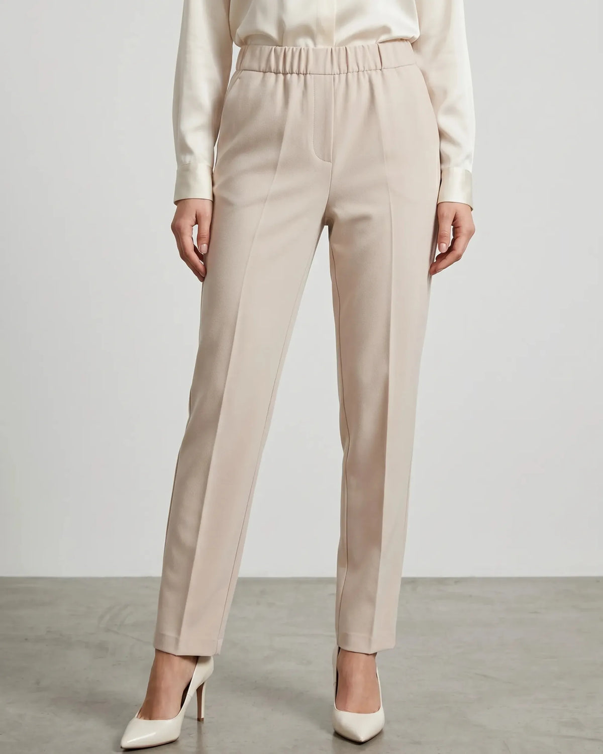 pantalon droit ceinture élastique