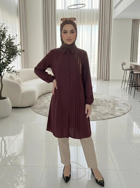 Chemise Longue Armera Perlée