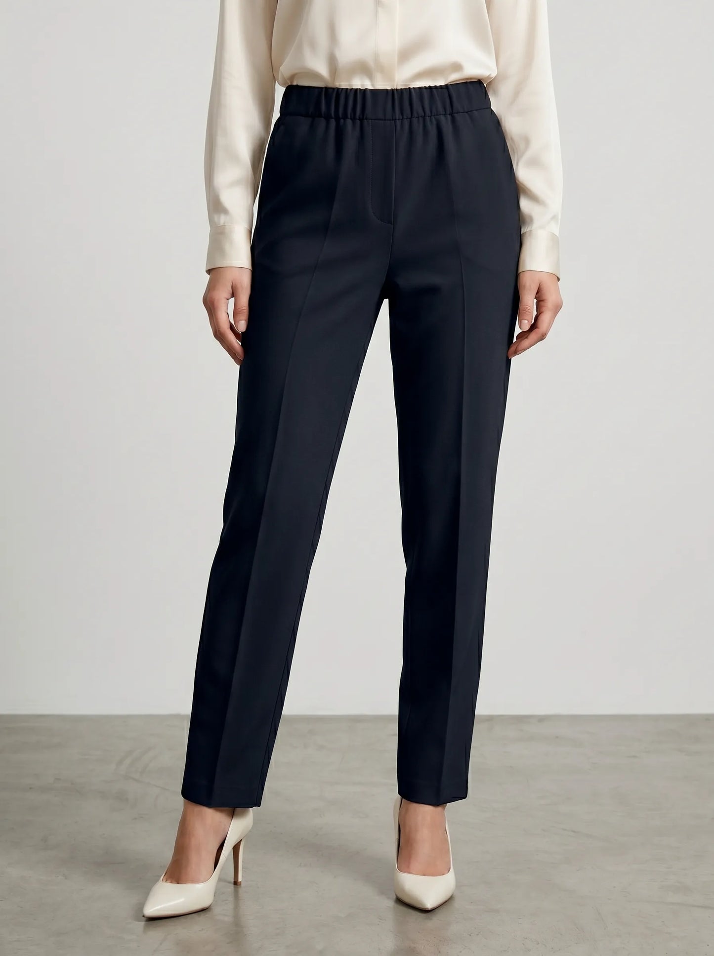 pantalon droit ceinture élastique