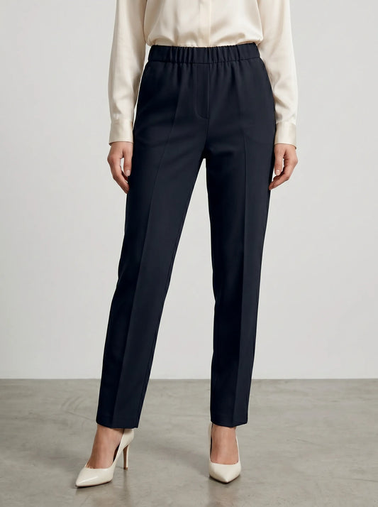 pantalon droit ceinture élastique
